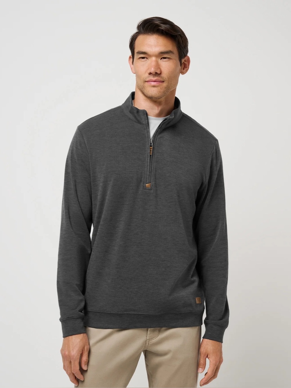 NWT Travis Mathew Cloud Sweater Quarter Zip Heather Black Large travismathew NEW